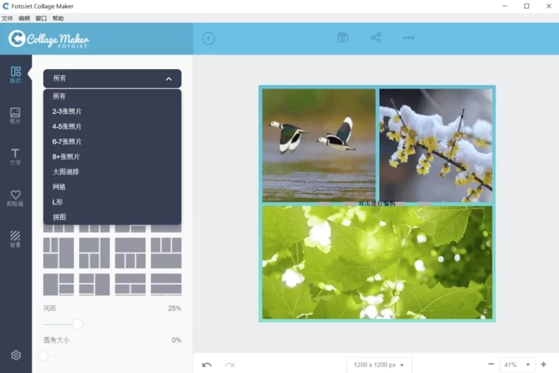 FotoJet Collage Maker 照片拼贴软件 v1.4.2 多语便携版-مەرمەر بىلوگى