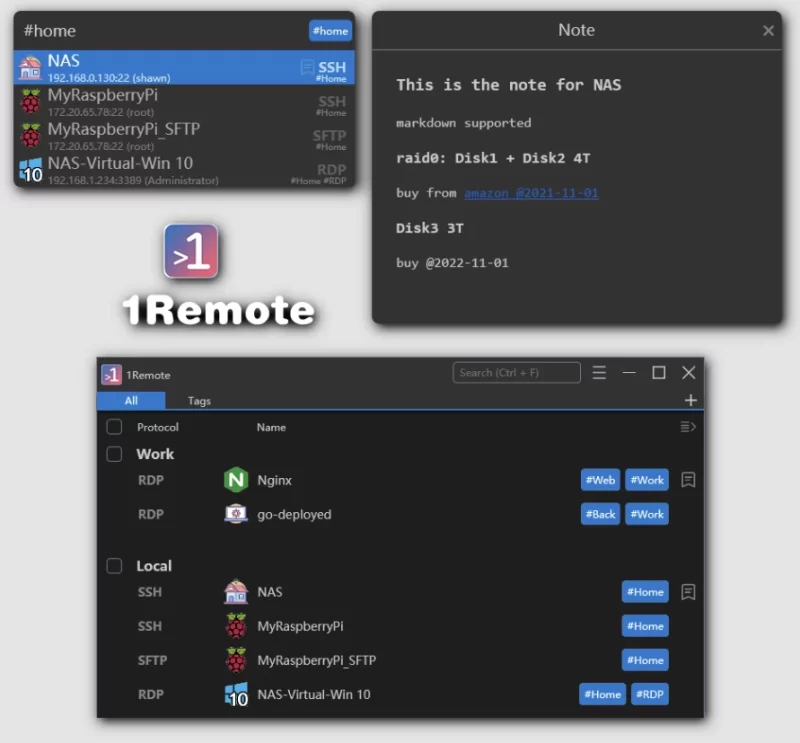 1Remote(PRemoteM)远程连接工具 v1.0.0 中文免费版-مەرمەر بىلوگى