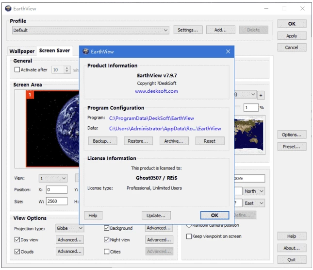 EarthView 提供卫星地球照片作为壁纸 v7.17.0 便携版-مەرمەر بىلوگى