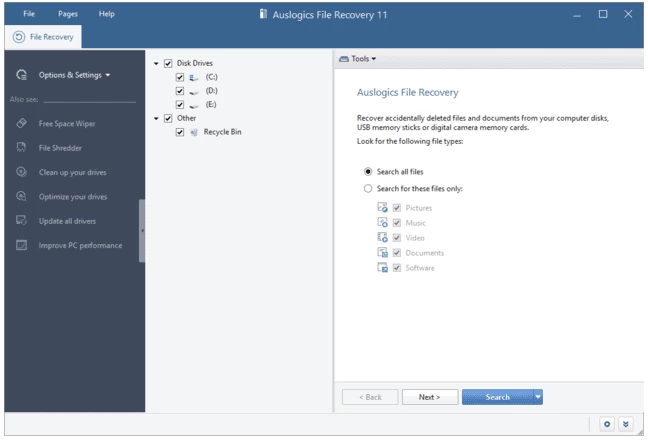 Auslogics File Recovery 恢复丢失文件 v12.2.0.6 便携版-مەرمەر بىلوگى