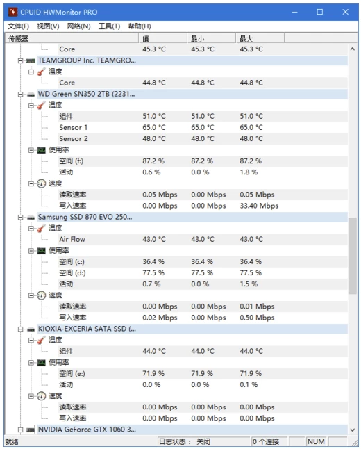 HWMonitor Pro 电脑硬件监测工具 v1.58 便携版-مەرمەر بىلوگى