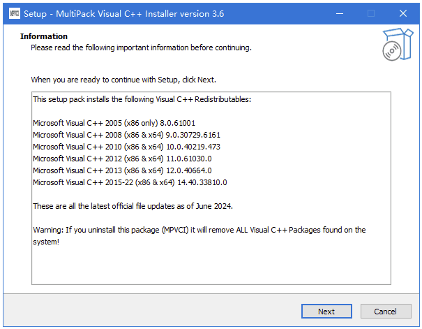 MultiPack Visual C++ Installer VC++ 运行库集合包 v4.2-مەرمەر بىلوگى