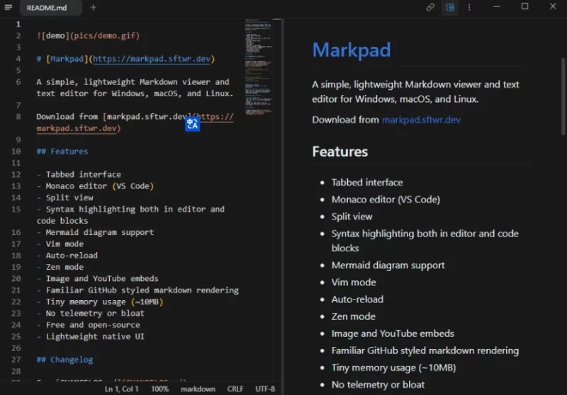Markpad Markdown阅读器与文本编辑器 v2.6.3-مەرمەر بىلوگى