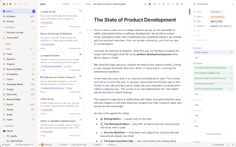 Tolaria Markdown笔记 v2026.6.1-مەرمەر بىلوگى