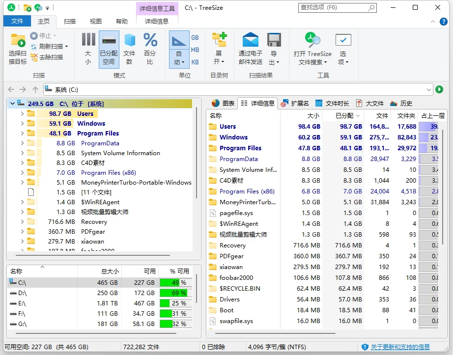 TreeSize Professional 磁盘容量分析器 v9.8.2.2303 帮助你分析磁盘文件占用情况-مەرمەر بىلوگى